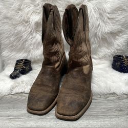 $225 Ariat Men's Rawly Ultra Barrel Brown Leather Western Boots 10038370 Sz 8 D