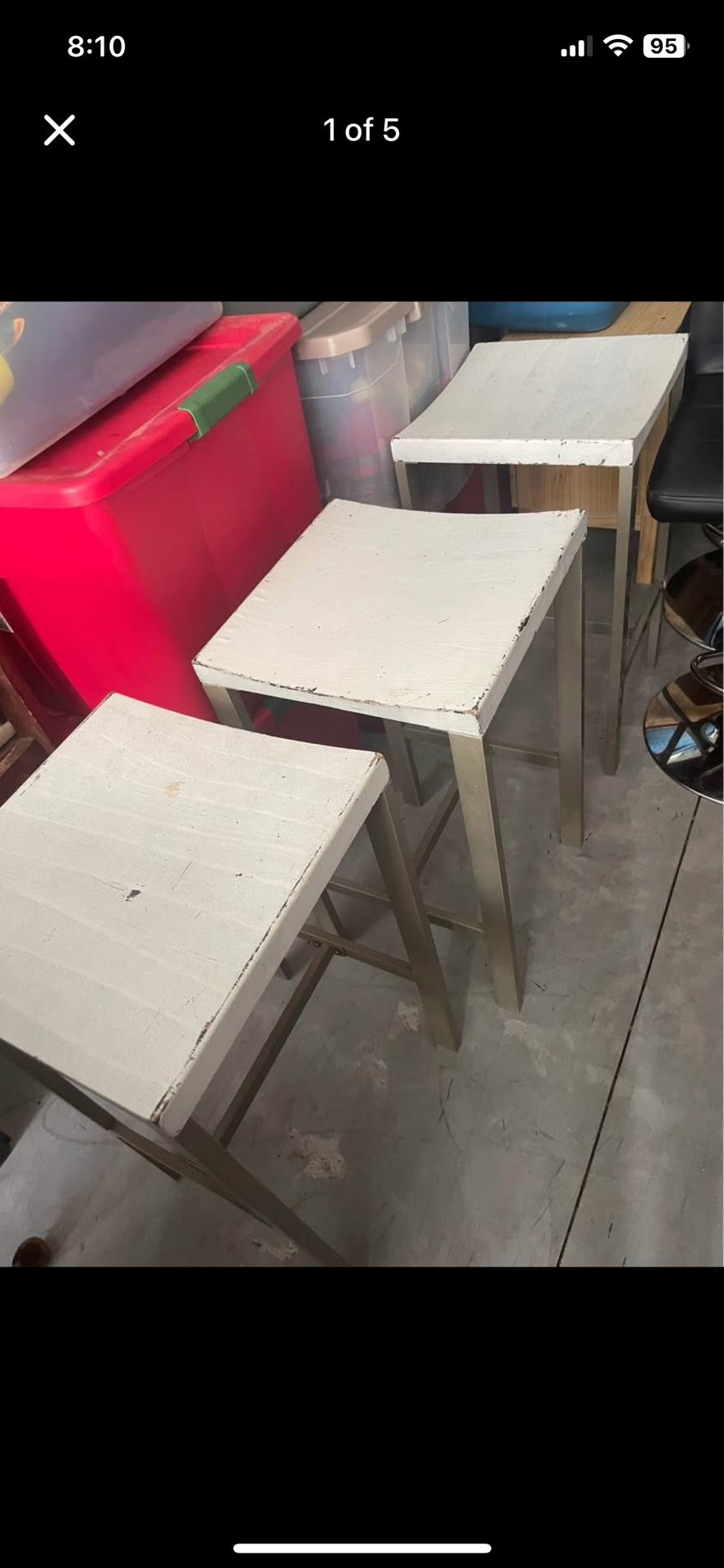 3 Wooden Bar Stools 
