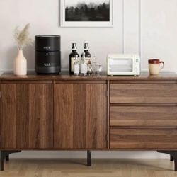 Elegant Walnut Buffet with Drawers