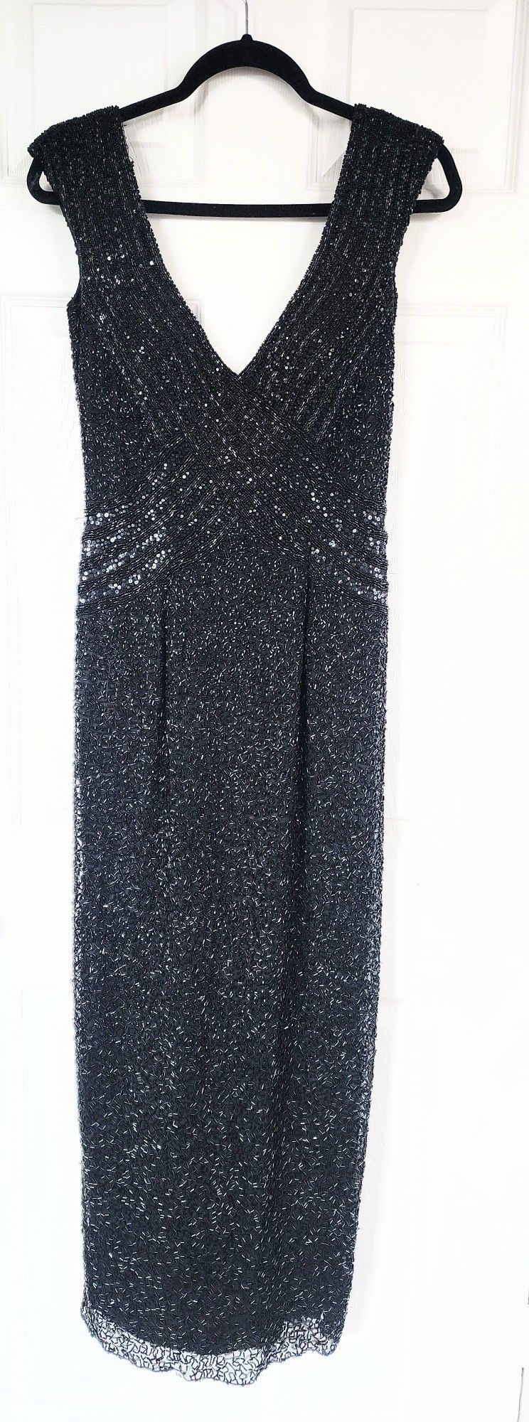 Silk Dress With Sequin And Beads, Size 6.