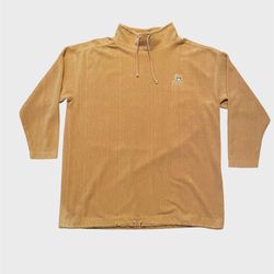 Big Dogs vintage dark yellow/tan embroidered fleece sweatshirt Size XL