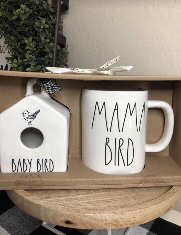 Rae Dunn BABY BIRD HOUSE & MAMA BIRD Mug