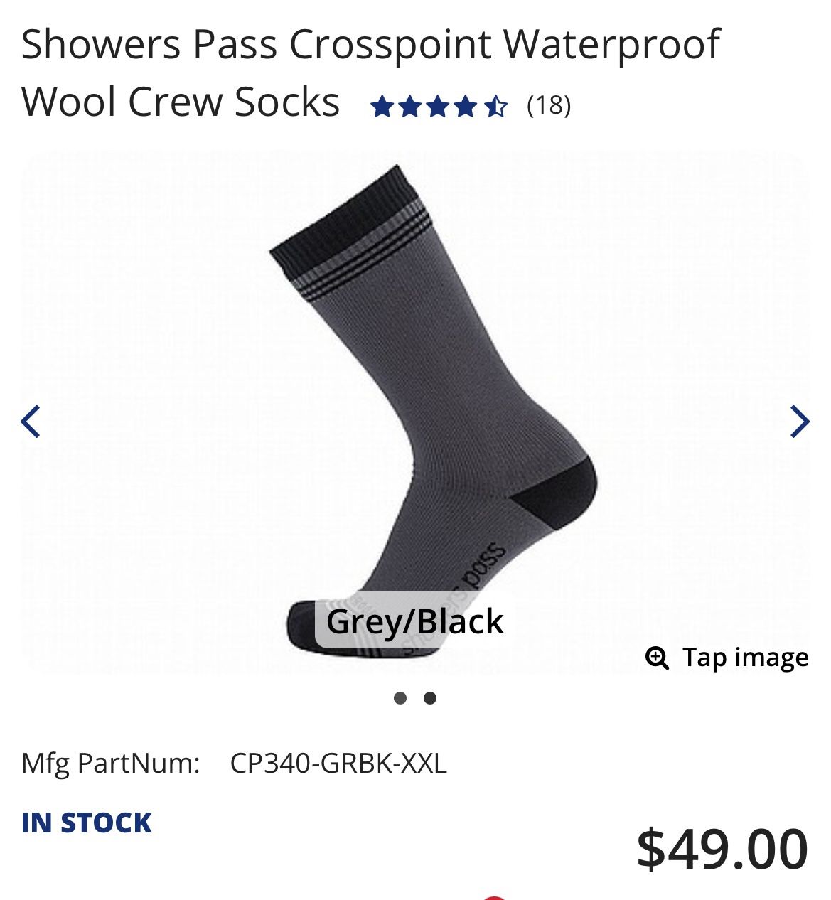 New Showers Pass Waterproof Socks L/XL