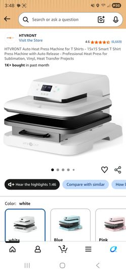 HTVRONT Auto Heat Press Machine for T Shirts - 15x15 Smart T Shirt Press Machine with Auto Release - Professional Heat Press for Sublimation, Vinyl, H