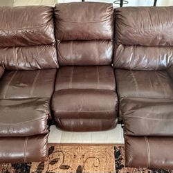 Ashley Leather Recliner Couch & Loveseat
