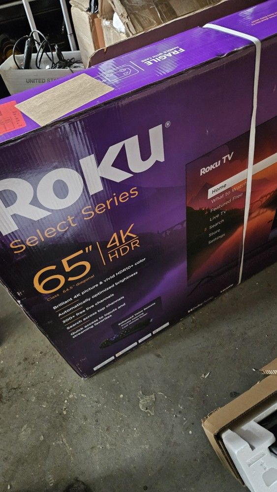 New In Box 65 Inch ROKU SELECT 4K SMART UHD TV