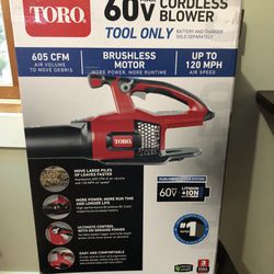 Toro 60-Volt Max Electric Brushless Cordless Handheld Leaf Blower Lawn Power Tool TOOL ONLY