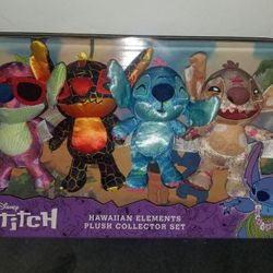 New Disney Lilo and Stitch Hawaiian Elements Plush Collector's Set