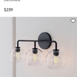 West Elm 3 light sconce 