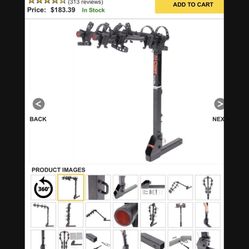 Curt Premium Bike Rack for 4 Bikes - 2" Hitches - Tilting