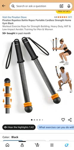 New in sealed box Pinailon Ropeless Battle Ropes - Portable Cordless Home Gym Exercise Handles