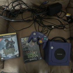 Game Cube With Legends Of Zelda 4 Swords And Extra Game