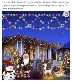 34FT 380 LED STRING LIGHTS outdoor/indoor Plug in with 8 light modes