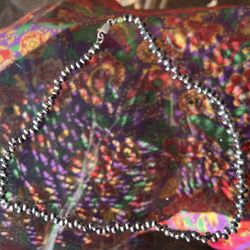 TAHITIAN BEADED 16”NECKLACE  925 STERLING SILVER 