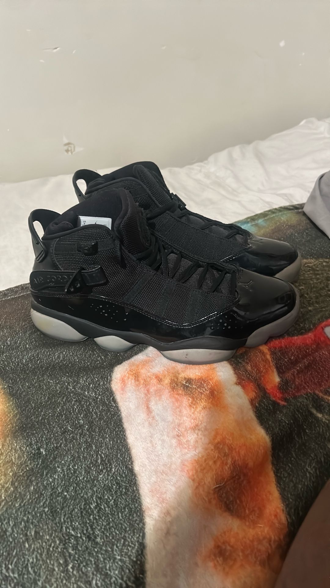 Jordan 6 rings Black ice (SIZE 9)