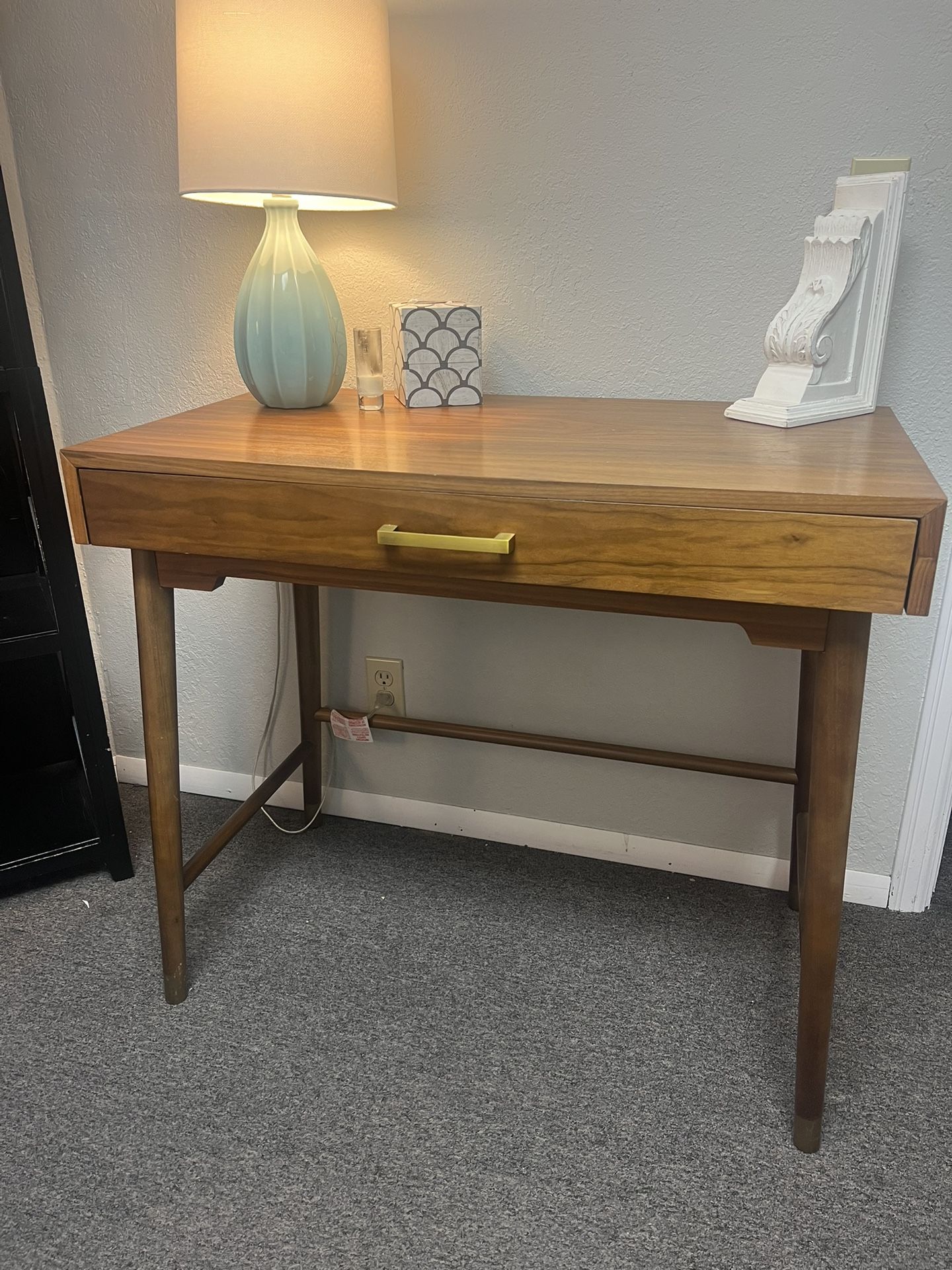 Brown Wood Mid century Modern Desk
