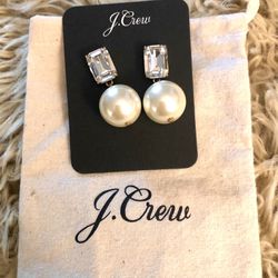J. Crew Pearl Diamond Earrings 