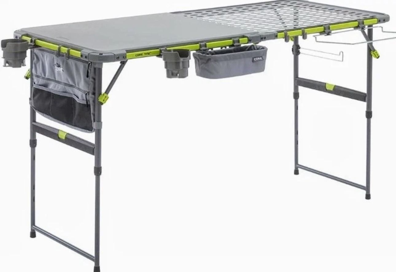 flex rail Brand New CORE 5 Foot FlexRail Cook Table, folds in half ,camping table from costco  Pick up in west covina  The CORE 5 Foot FlexRail Table 