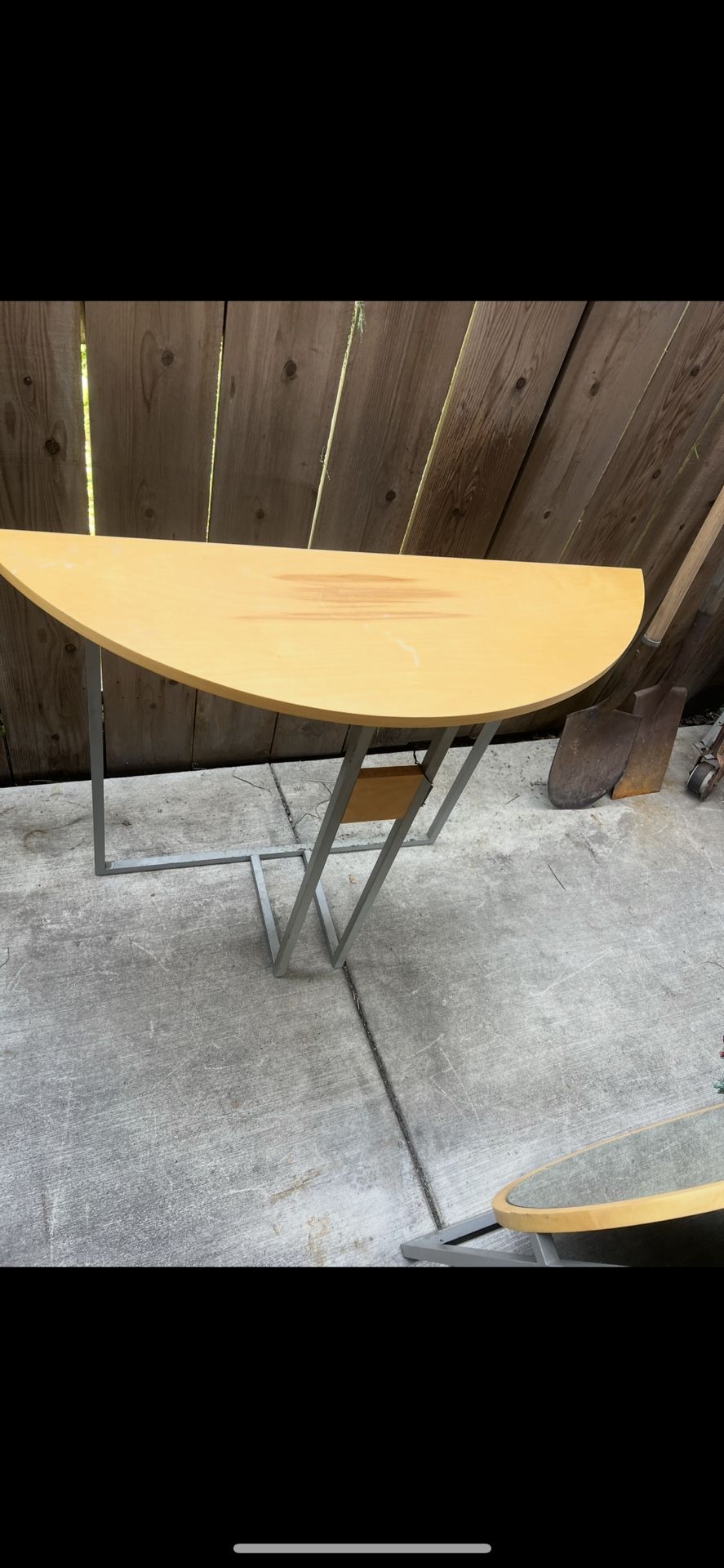 Half moon table and matching mirror