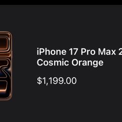 IPhone 17 Pro Max 256GB Orange Unlocked