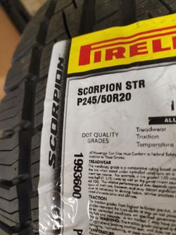 New 245 50 20 tires pirelli Scorpion STR MDX PILOT RIDGELINE PASSPORT KIA HYUNDAI 