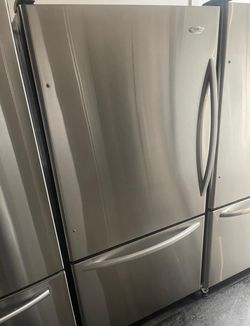 Whirlpool Bottom Freezer Stainless Refrigerator Fridge
