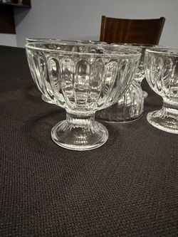 Dessert Cups/Bowls (Set of 7)  Sorbet Ice Cream Sundaes, Glass, Transparent
