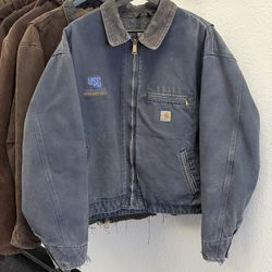 Carhartt Detroit Blue Zip Up Jacket XL