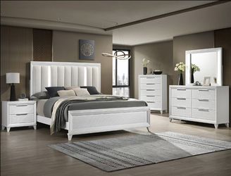 Brand New White 4pc Queen Bedroom Set (Available in Eastern King)