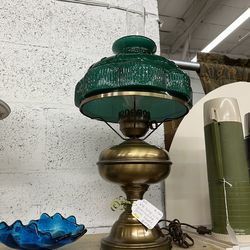 Vintage Green Shade Lamp