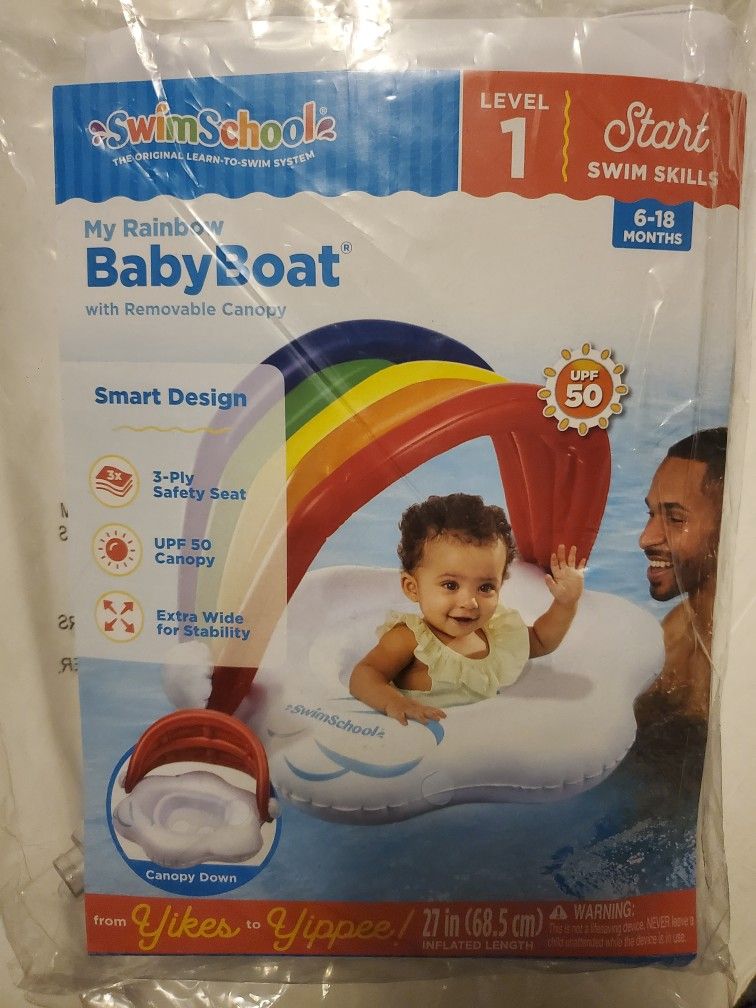 New SWIM SCHOOL MY RAINBOW BABY BOAT 6-18 MONTHS LEVEL 1 START YOUR SWIM SKILLS