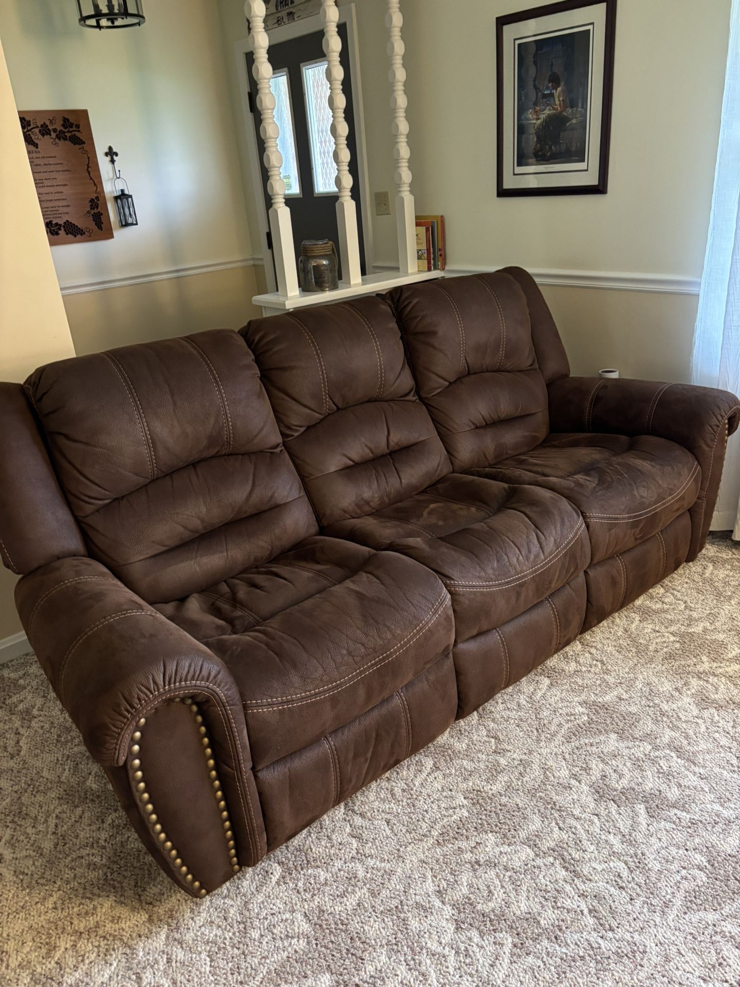 Leather/suede Electric Sofa