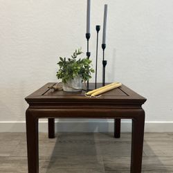 Beautiful Vintage Wood End table Or small Coffee Table - Made in Hong Kong