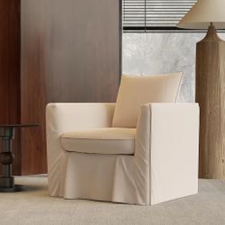 Bayside Coastal Chenille Slipcovered Accent Chair