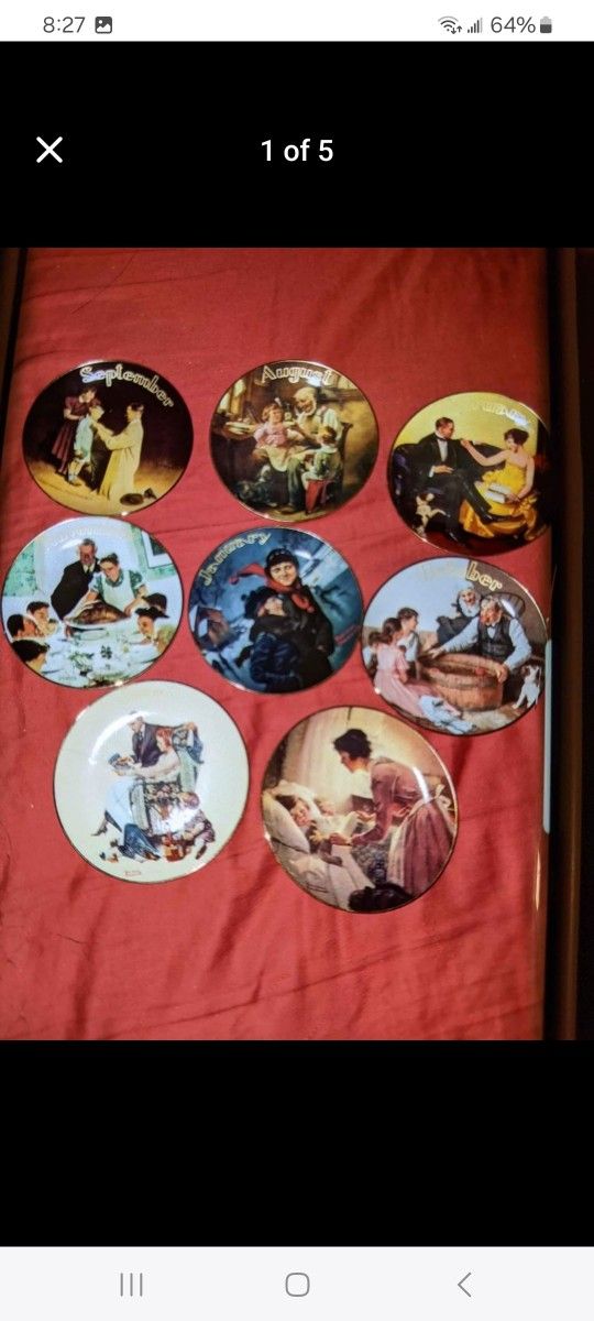8 Norman Rockwell Plates