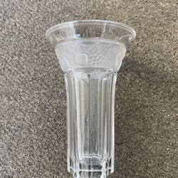 VTG NORITAKE 9" Flower Vase Crystal Orchard frosted flared germany