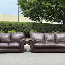 Leather Couch And Loveseat 