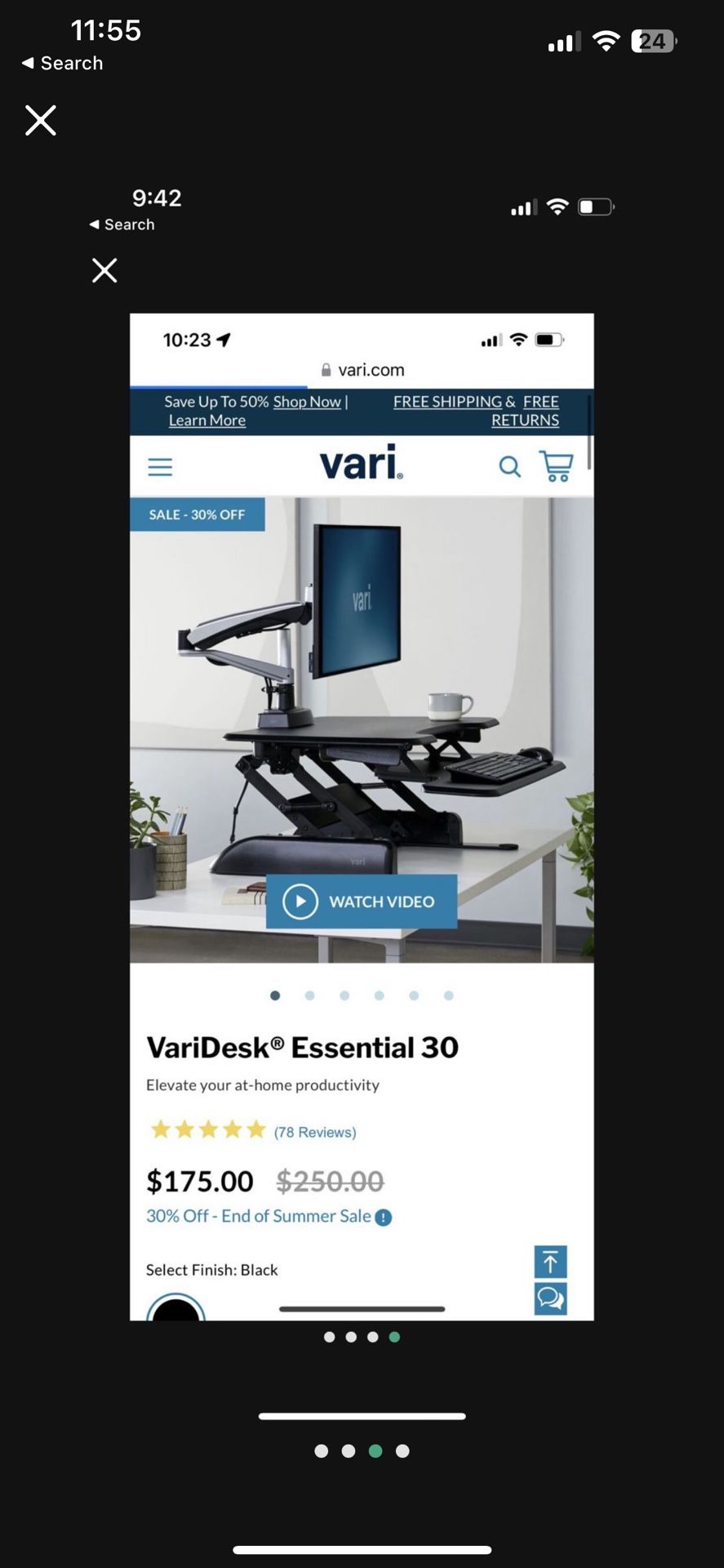 Standing desk VariDesk Essential 30
