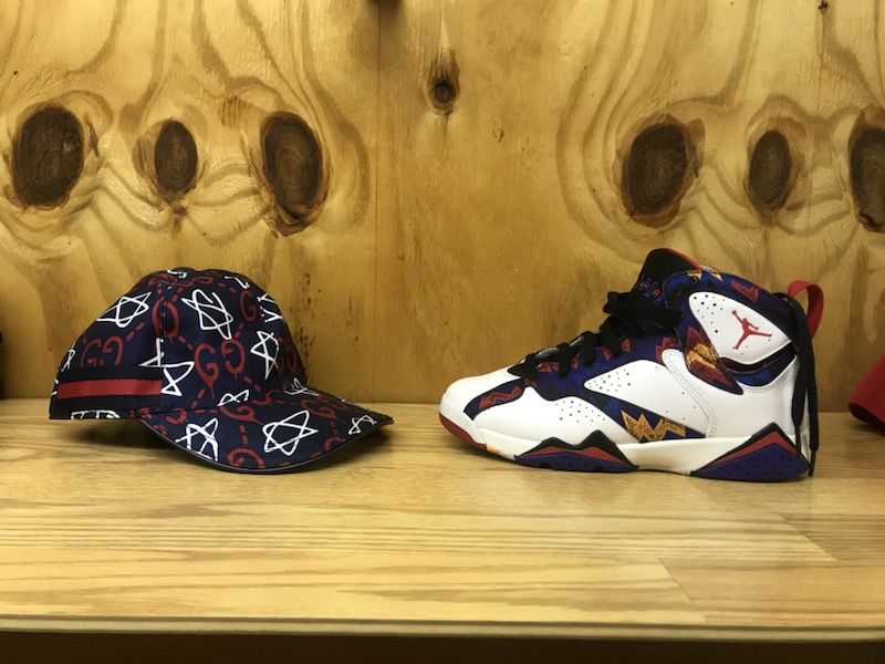 Jordans and Gucci hat