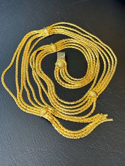 Vintage Designer CHRISTIAN DIOR Gold Tone Belly Chain Belt Necklace Limited Edition