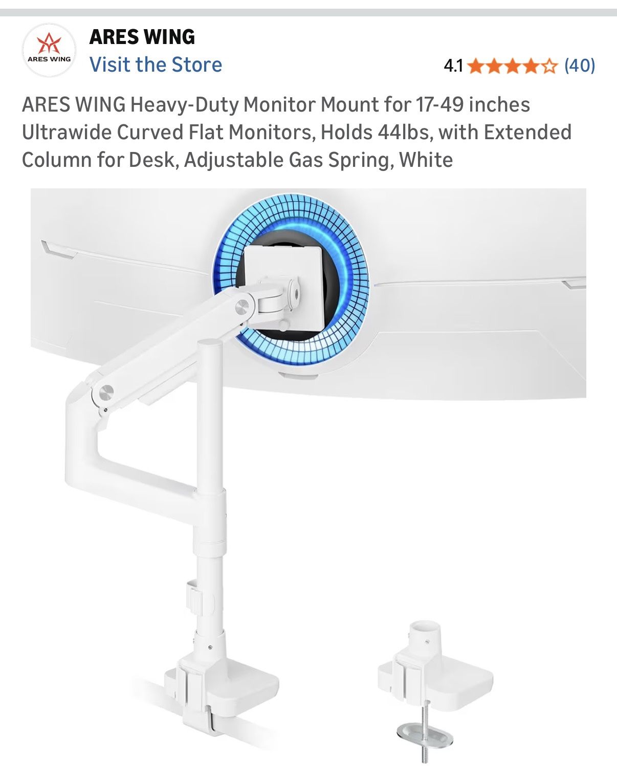 Ares Wing Heavy duty Monitor Arm Mount Unopened Brand New