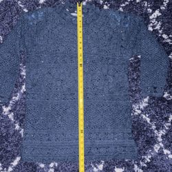 Style New York Women's Blue Cable Knit Sweater Small Long Sleeve