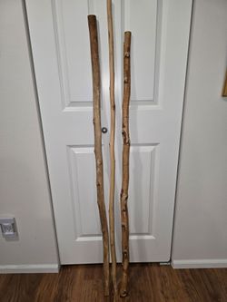 Natural Wood Walking Sticks Set of 3