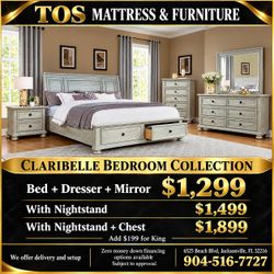 Claribelle Bedroom Collection – Bed, Dresser & Mirror 🚚WE DELIVER🚚