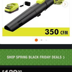 Ryobi 18v cordless leaf blower