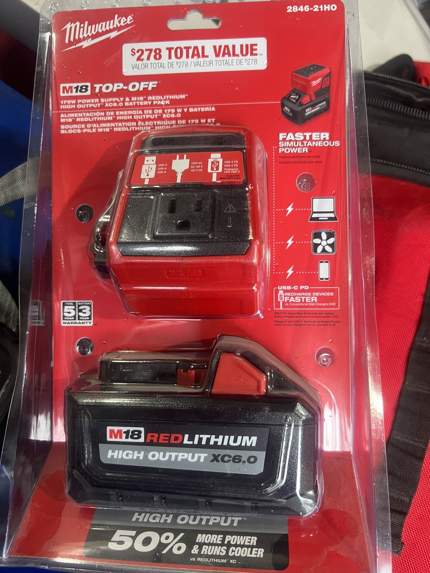Milwaukee 175 Watt Power Supply With 6.0 Battery 
