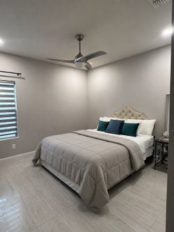 Queen bed and bed frame