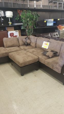 Fabric and vinyl sectional