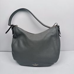 Kate Spade Cobble Hill Gray Pebbled Leather Zip Closure Crossbody Shoulder Bag