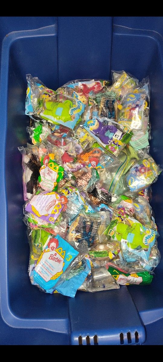 Box Of Vintage McDonald's Toys Never Opened Plus Tela Tubbys